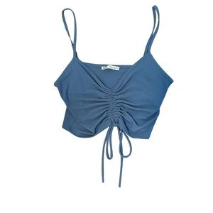 Zara Blue Scrunched Crop Top🫐
